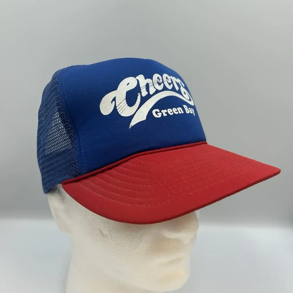 Vintage Cheers 1990's Mesh Trucker Snapback Hat Cap Television TV Show Green Bay